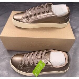 Taos Plim Soul Lux Champagne Metallic Leather Sneakers Womens NEW IN BOX